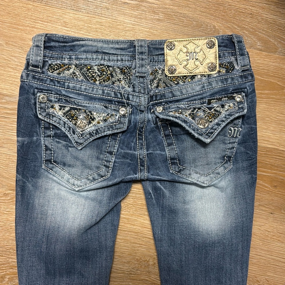 Miss me signature ripped cropped jeans/capris